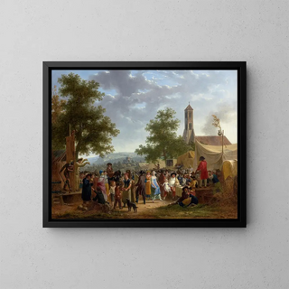 Foire de campagne - Adolphe Eugène Gabriel Roehn — framed artwork on a wall