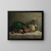 Still life with vegetables, a partridge, and a jug - Adolphe Félix Cals — framed artwork on a wall