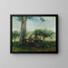 The farm garden of Saint-Simon in Honfleur - Adolphe Félix Cals — framed artwork on a wall