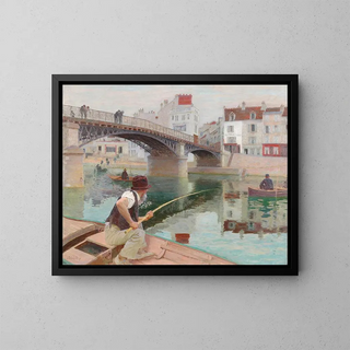 The Fisherman - Adolphe Binet — framed artwork on a wall