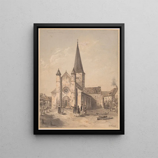 View of the Saint-Adelphe Church in Neuwiller-lès-Saverne - Adolphe Hastrel de Rivedoux — framed artwork on a wall