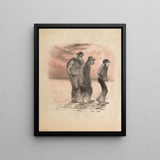 Scenes and murderers of Paris - Adolphe Léon Willette — framed artwork on a wall