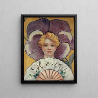 La Pensée Signboard of the Henry house formerly on Faubourg Saint-Honoré street - Adolphe Léon Willette — framed artwork on a wall