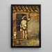 a painter working on a house wall - Adolphe Monticelli — framed artwork on a wall
