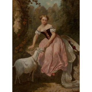 La fillette et la chèvre - Adolphe Monticelli — artwork view