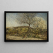 Landscape painting with flowering orchard - Adolphe Monticelli — framed artwork on a wall