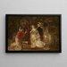 Three women and their page in a park - Adolphe Monticelli — framed artwork on a wall