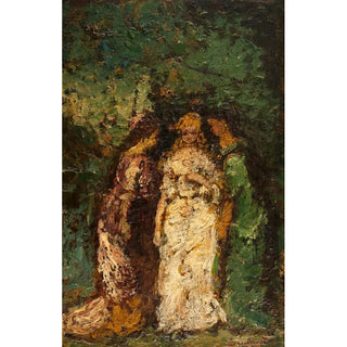 Three women under the trees - Adolphe Monticelli — artwork view