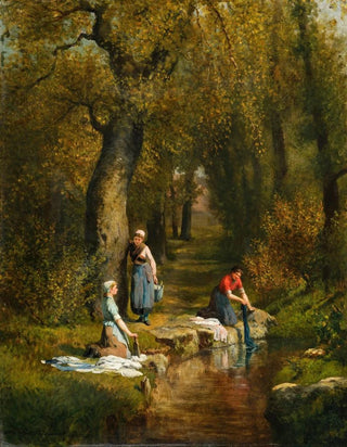 Lavandières dans un paysage - Adolphe Théodore Jules Martial Potémont — artwork view