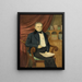 Portrait of a seated man with a newspaper - Adolphus H. A. Wing — framed artwork on a wall