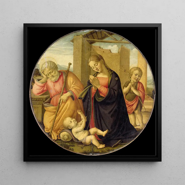 Adoration of the Child Jesus - Meester Allegro — framed artwork on a wall