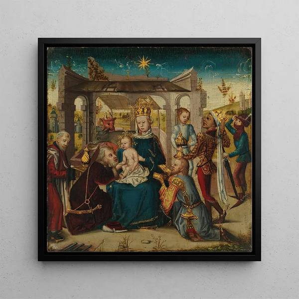 Adoration of the Magi - Anonymous — framed artwork on a wall