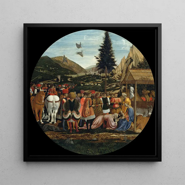 Adoration of the Magi - Domenico Veneziano — framed artwork on a wall