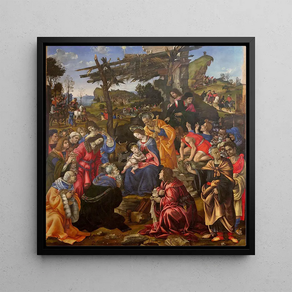 Adoration of the Magi - Filippino Lippi — framed artwork on a wall