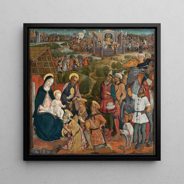 Adoration of the Magi - Guidoccio Cozzarelli — framed artwork on a wall