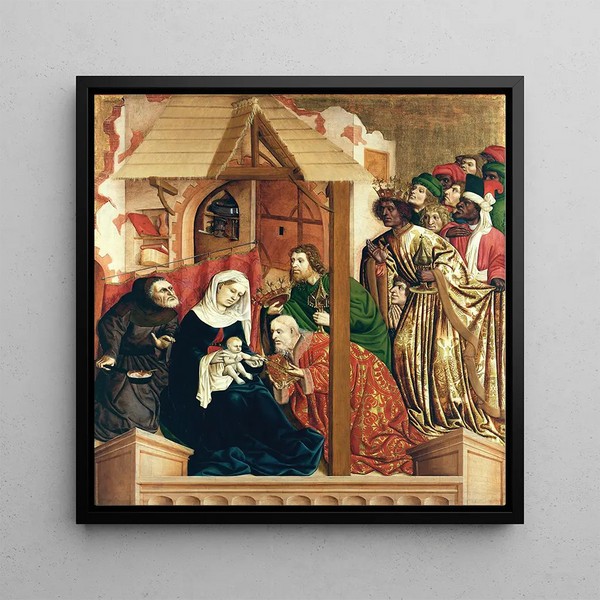 Adoration of the Magi The wings of the altar of Wurzach - Hans Multscher — framed artwork on a wall