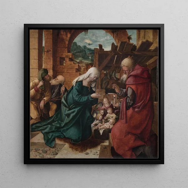 Adoration of the Shepherds - Hans Leonhard Schufelein — framed artwork on a wall