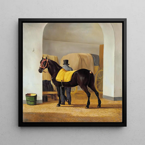 Adriaan van der Hoops Trotteur De Rot at the Stable House - Anthony Oberman — framed artwork on a wall