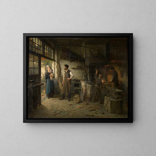 The Farrier - Adriaan Ferdinand De Braekeleer — framed artwork on a wall