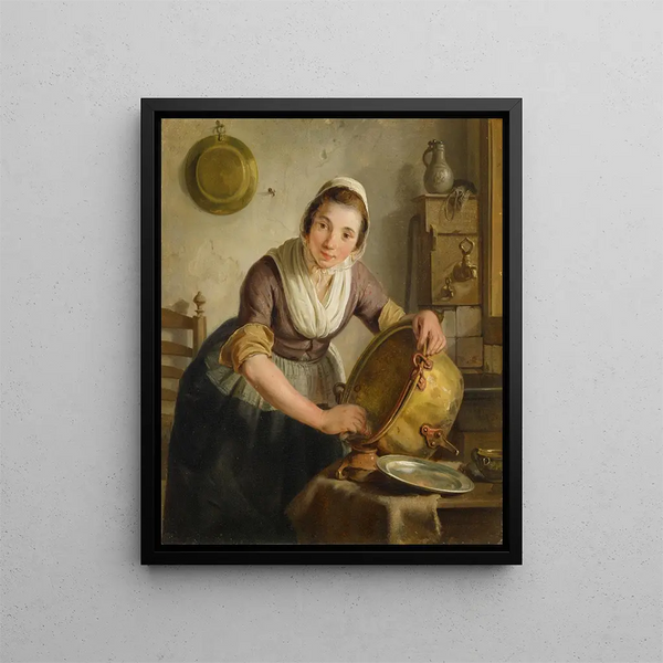 Cleaning for boiler - Adriaan de Lelie — framed artwork on a wall
