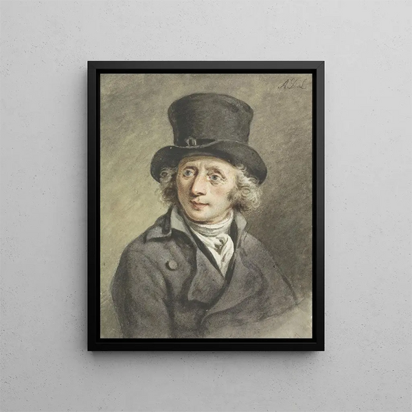 Self-portrait - Adriaan de Lelie — framed artwork on a wall