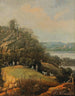 A river landscape with a ruin and figures - Adriaen Bloemaert — artwork view