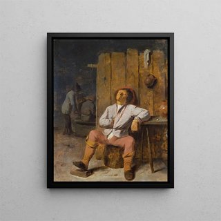 A sleeping rustic - Adriaen Brouwer — framed artwork on a wall