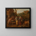 Card game scene in front of a country tavern - Adriaen Brouwer — framed artwork on a wall