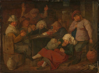 Pauvres gens buvant dans une taverne - Adriaen Brouwer — artwork view