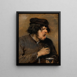 The bitter potion - Adriaen Brouwer — framed artwork on a wall