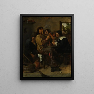 The smokers - Adriaen Brouwer — framed artwork on a wall