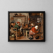 Woman preparing crepes - Adriaen Brouwer — framed artwork on a wall