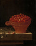 a bowl of strawberries on a stone plinth - Adriaen Coorte — artwork view