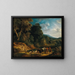 a southern landscape with shepherds and their flock - Adriaen Frans Boudewijns — framed artwork on a wall