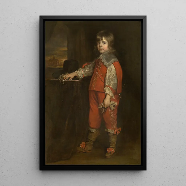 Charles II as Prince of Wales - Adriaen Hanneman — framed artwork on a wall
