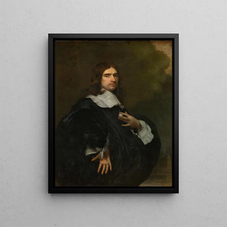 Portrait of a Man - Adriaen Hanneman — framed artwork on a wall