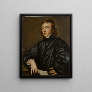 Portrait of a gentleman - Adriaen Hanneman — framed artwork on a wall