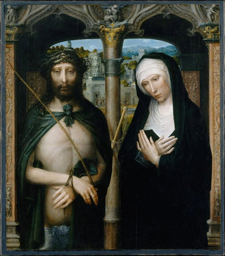 The Christ Crowned with Thorns Ecce Homo and the Mourning Virgin - Adriaen Isenbrandt — artwork view