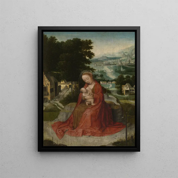 The Flight into Egypt - Adriaen Isenbrandt — framed artwork on a wall