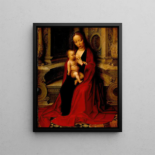 The Virgin breastfeeding the Child Jesus - Adriaen Isenbrandt — framed artwork on a wall