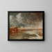 Winter landscape painting near Rotterdam with the Hofpoort and the old Delftsche Poort - Adriaen Jansz van Nuys — framed artwork on a wall