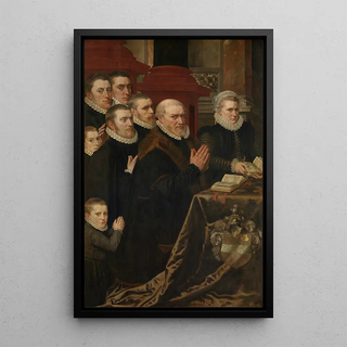 Reproduction of the painting Gillis de Smidt and seven of his children - Adriaen Thomasz Key