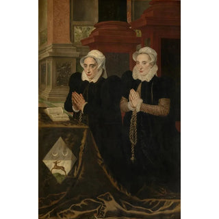Maria de Deckere, second wife of Gillis de Smidt, and Beatrix, one of their daughters - Adriaen Thomasz Key