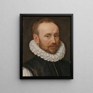 Portrait of a Man - Adriaen Thomasz Key — framed artwork on a wall