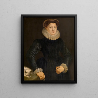 Portrait of a Woman - Adriaen Thomasz Key — framed artwork on a wall