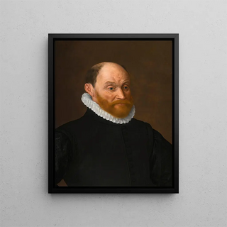 Portrait of a bearded gentleman - Adriaen Thomasz Key — framed artwork on a wall