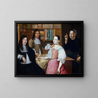 In the Drapers' Shop - Adriaen van Bloemen — framed artwork on a wall