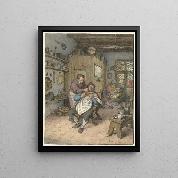 a hair salon - Adriaen van Ostade — framed artwork on a wall