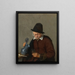 a man holding a mug and a glass - Adriaen van Ostade — framed artwork on a wall