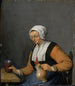 A woman with a beer mug - Adriaen van Ostade — artwork view